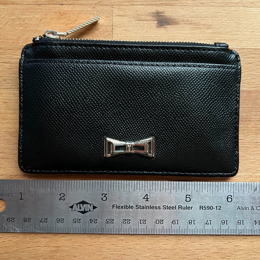 Ted Baker Black Metal Bow Card and Coin Wallet